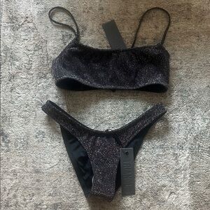 NWT Triangl black multi-colored sparkled bikini